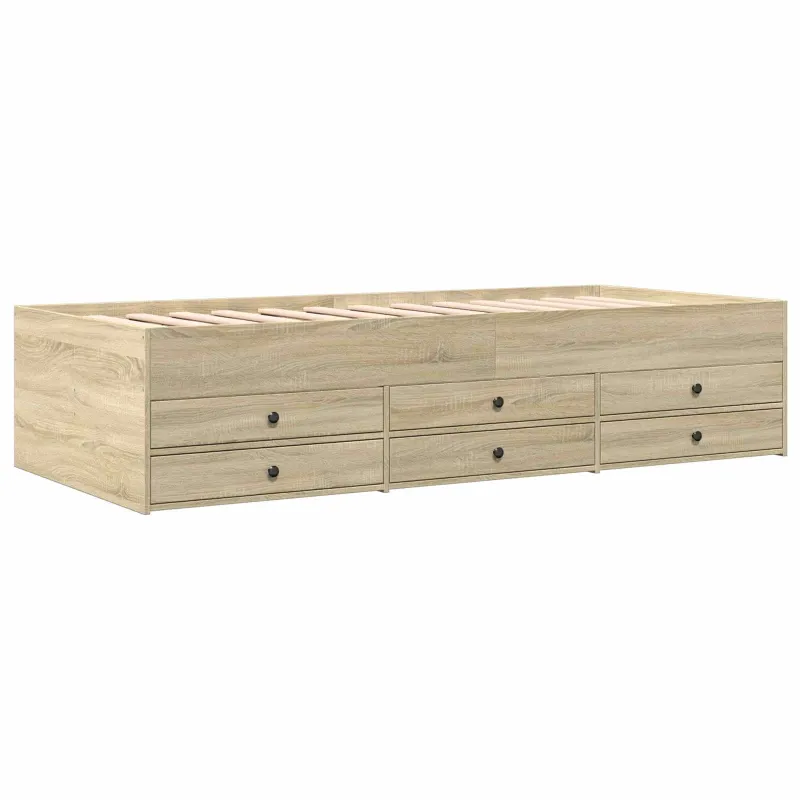 Lovos rėmas su saugojimu su stalčių Sonoma ąžuolas 80 x 200 cm