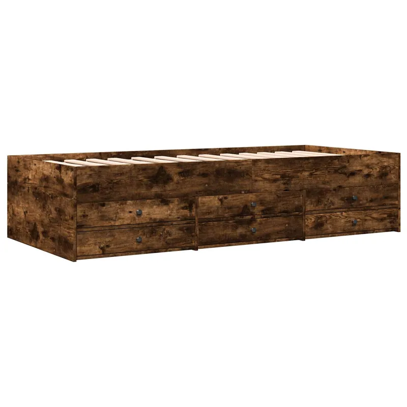 Lovos rėmas su saugojimu su stalčių Dūminio ąžuolo 80 x 200 cm