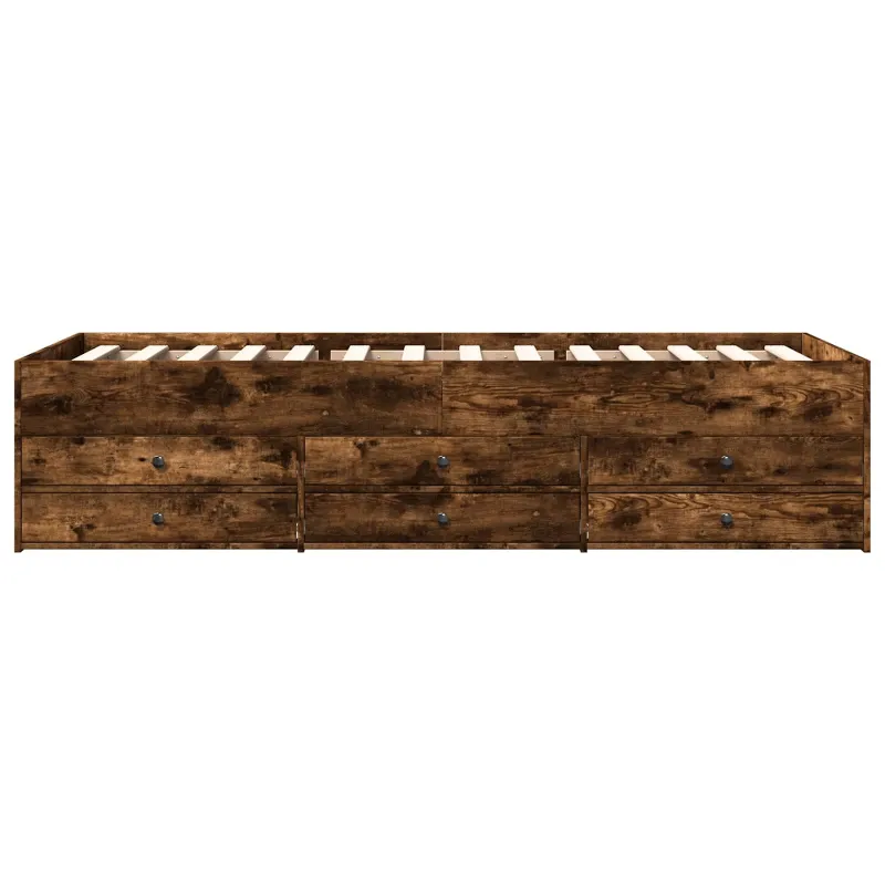 Lovos rėmas su saugojimu su stalčių Dūminio ąžuolo 80 x 200 cm