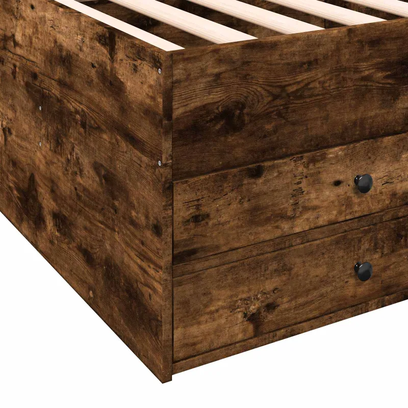 Lovos rėmas su saugojimu su stalčių Dūminio ąžuolo 80 x 200 cm