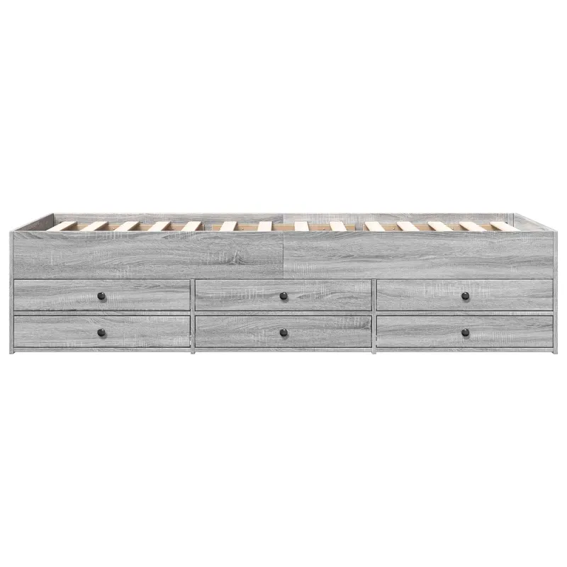 Lovos rėmas su saugojimu su stalčių Pilka Sonoma 80 x 200 cm