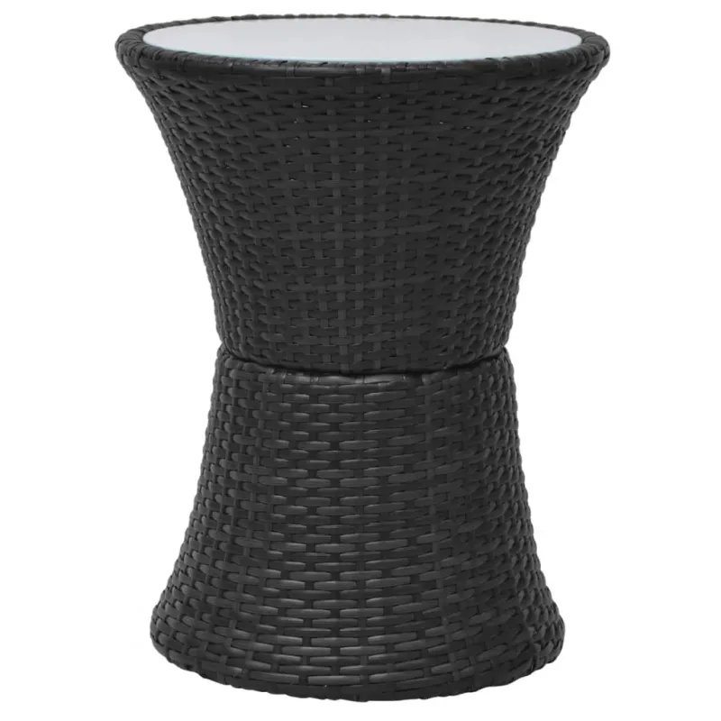 Bistrokalustekokonaisuus tyynyine, 3D, musta, poliratkaali