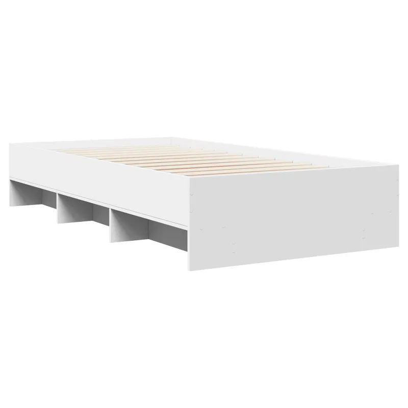 Lovos rėmas su lentyna Balta 80 x 200 cm Apdirbta mediena