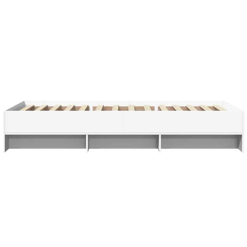Lovos rėmas su lentyna Balta 80 x 200 cm Apdirbta mediena