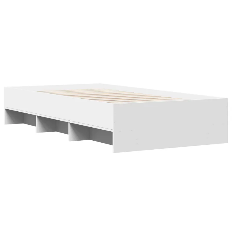 Lovos rėmas su lentyna Balta 80 x 200 cm Apdirbta mediena