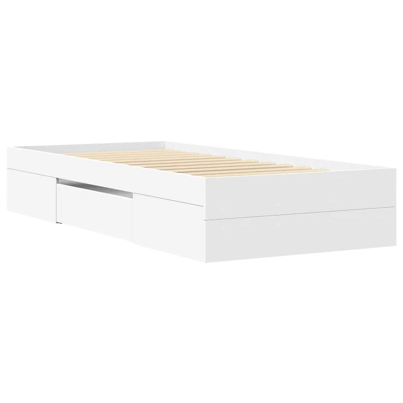 Lovos rėmas su saugojimu Balta 80 x 200 cm Apdirbta mediena