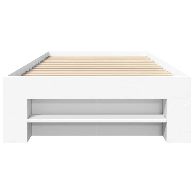 Lovos rėmas su saugojimu Balta 80 x 200 cm Apdirbta mediena