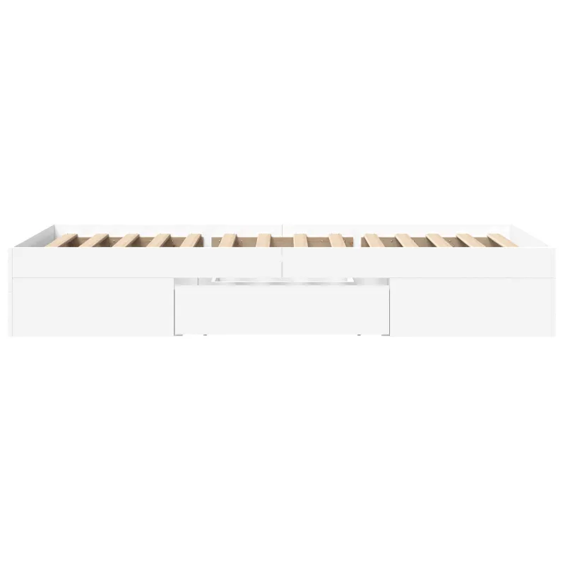 Lovos rėmas su saugojimu Balta 80 x 200 cm Apdirbta mediena