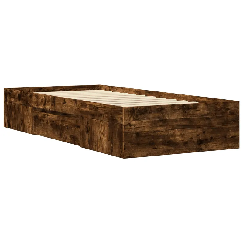 Lovos rėmas su saugojimu su stalčių Dūminio ąžuolo 80 x 200 cm