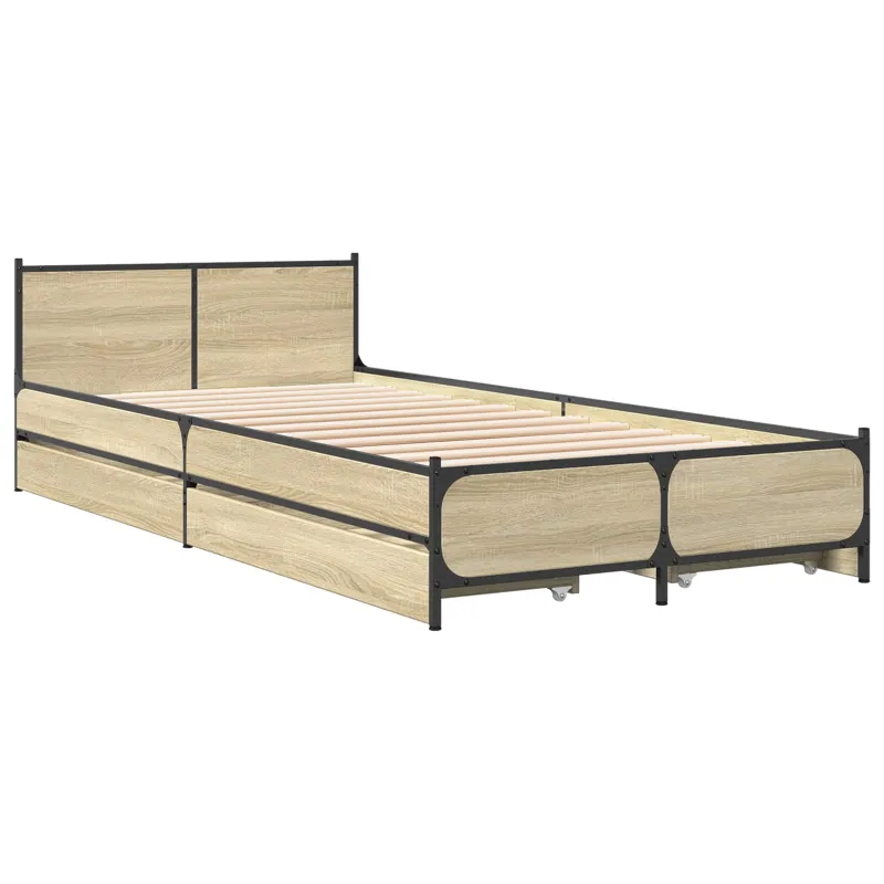 Lovos Rėmas su Galvūgaliu su stalčių Sonoma ąžuolas 80 x 200 cm