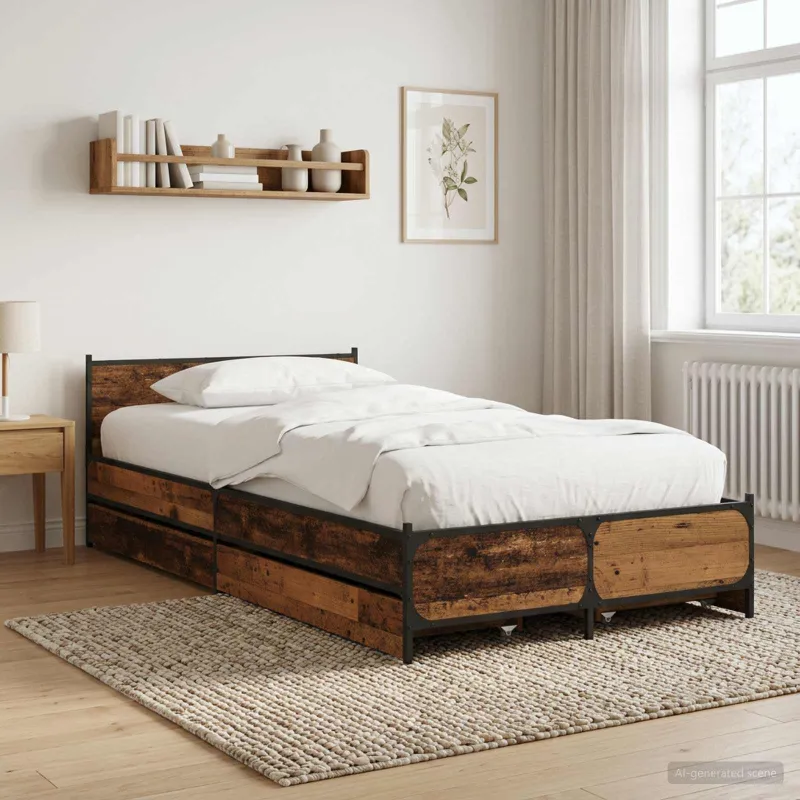 Lovos Rėmas su Galvūgaliu Sendintos medienos 80 x 200 cm