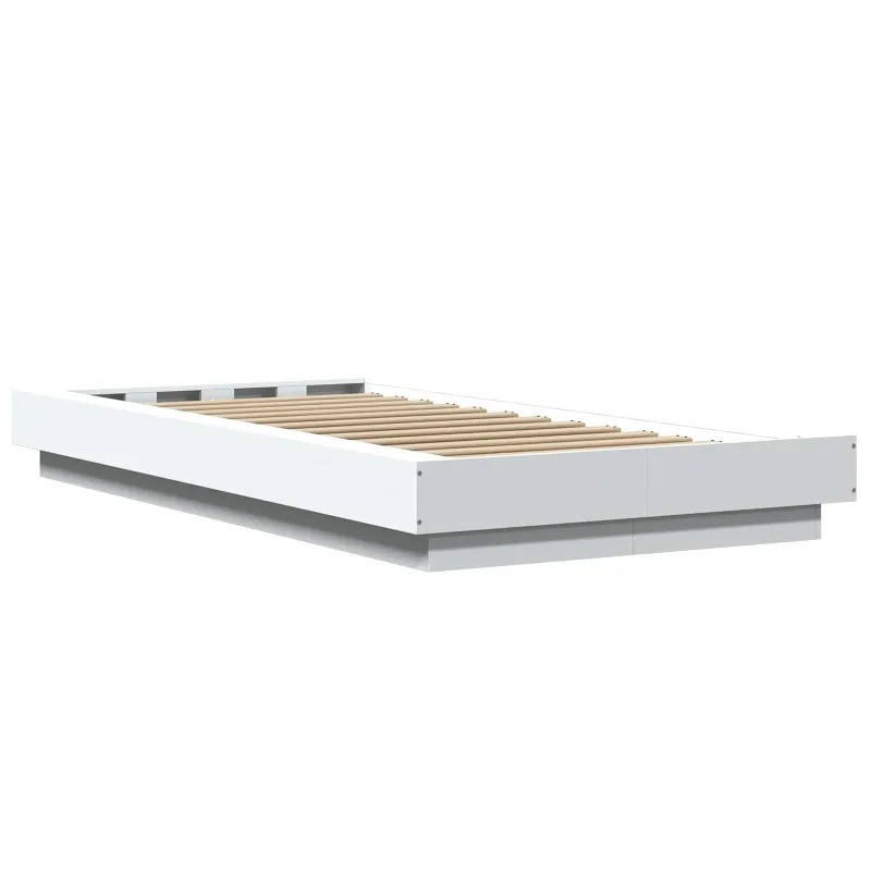 Grindų lovos rėmas Balta 80 x 210 cm Apdirbta mediena