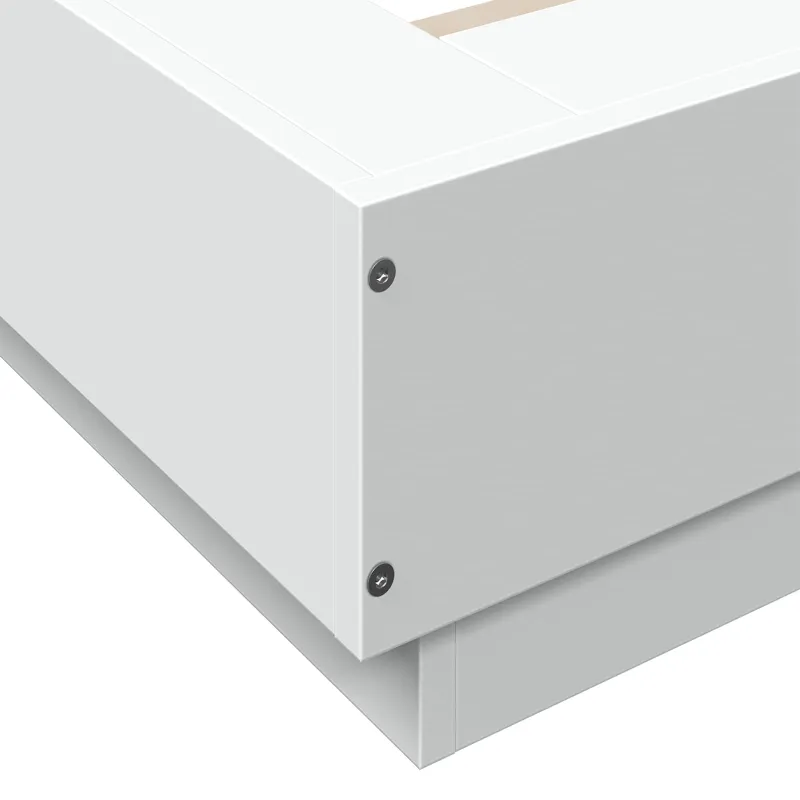 Grindų lovos rėmas Balta 80 x 210 cm Apdirbta mediena