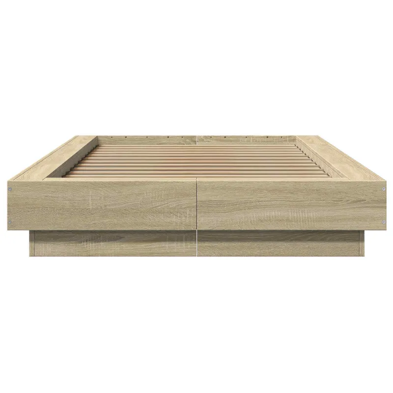 Grindų lovos rėmas Sonoma ąžuolas 80 x 210 cm Apdirbta mediena