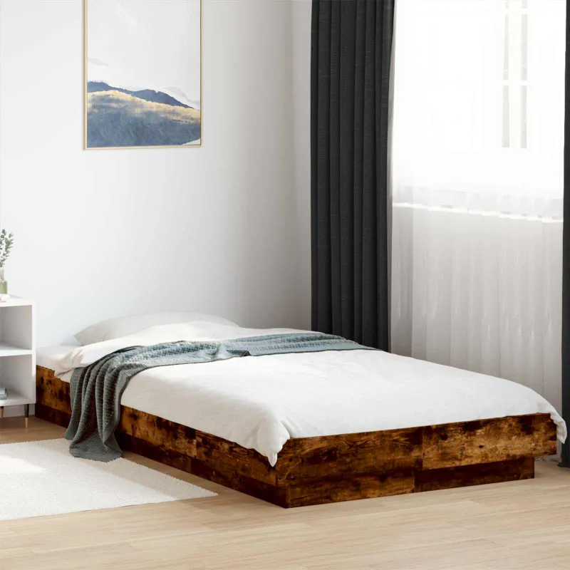 Grindų lovos rėmas Dūminio ąžuolo 80 x 210 cm Apdirbta mediena