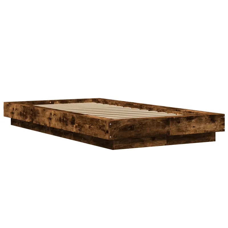 Grindų lovos rėmas Dūminio ąžuolo 80 x 210 cm Apdirbta mediena