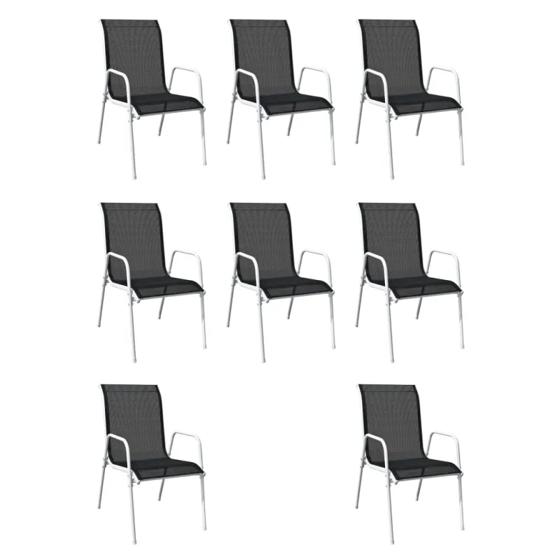 Ulkotilan ruokailuryhmä, 9-os., musta, teräs