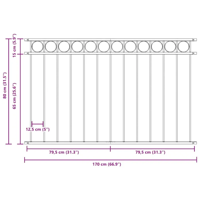 Tvorelių elementas ASSEN Pilka 170 x 80 cm Plienas