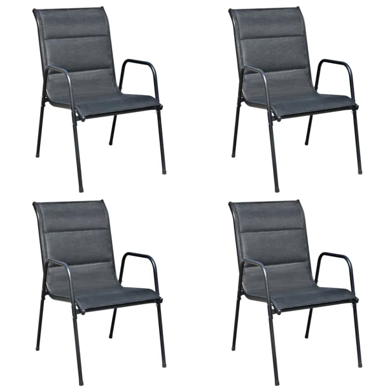 Lauko ruokailuryhmän setti, 5 osaa, musta, teräs