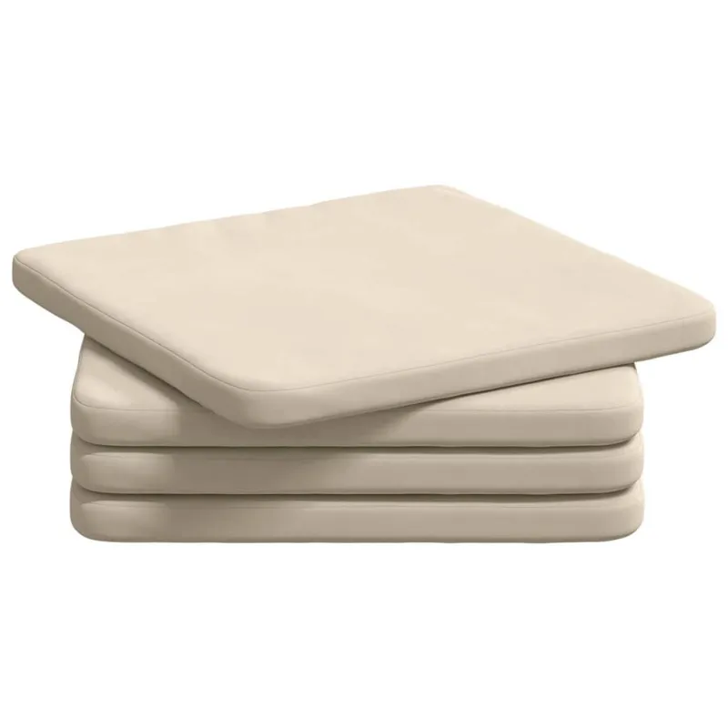 Sėdynių pagalvėlės 4 pcs Smėlio 40 x 40 x 3 cm