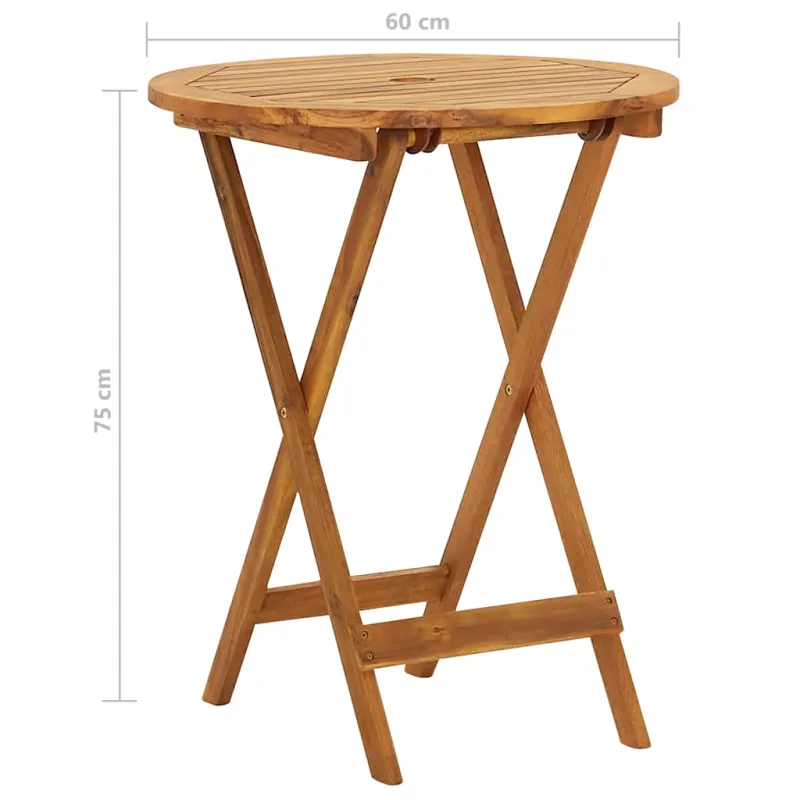 Säilytettävä bistrokalustekokonaisuus, 3D, akaasiamassiivipuu