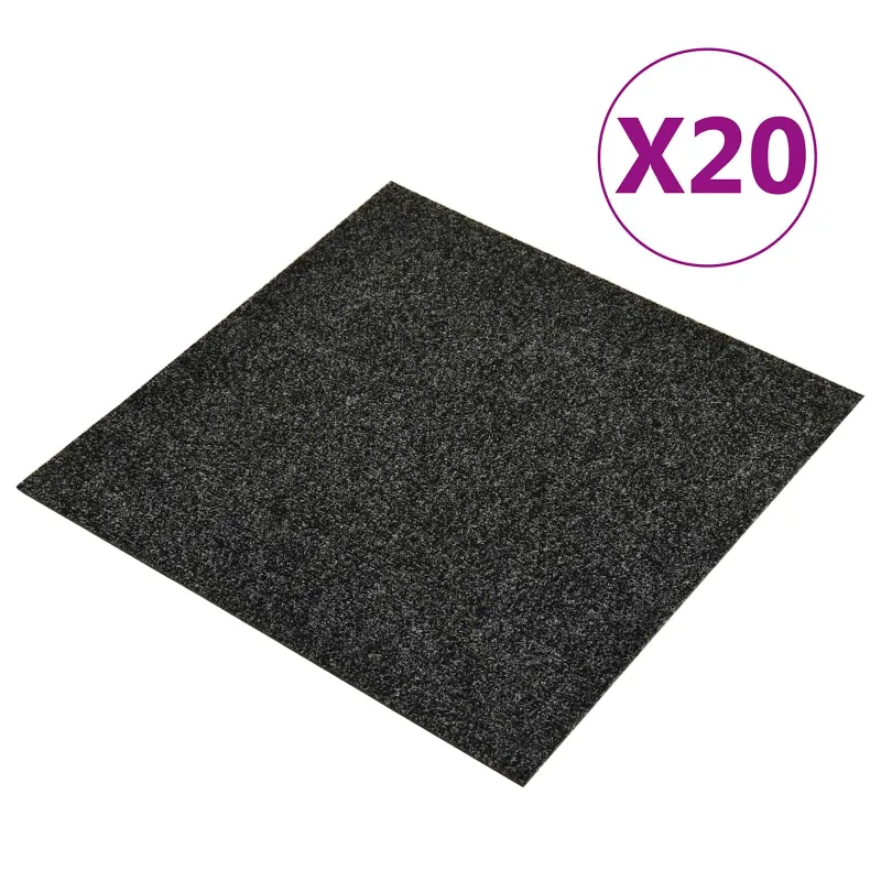 Kilimas 20 pcs Juodas 50 x 50 cm Bitumas