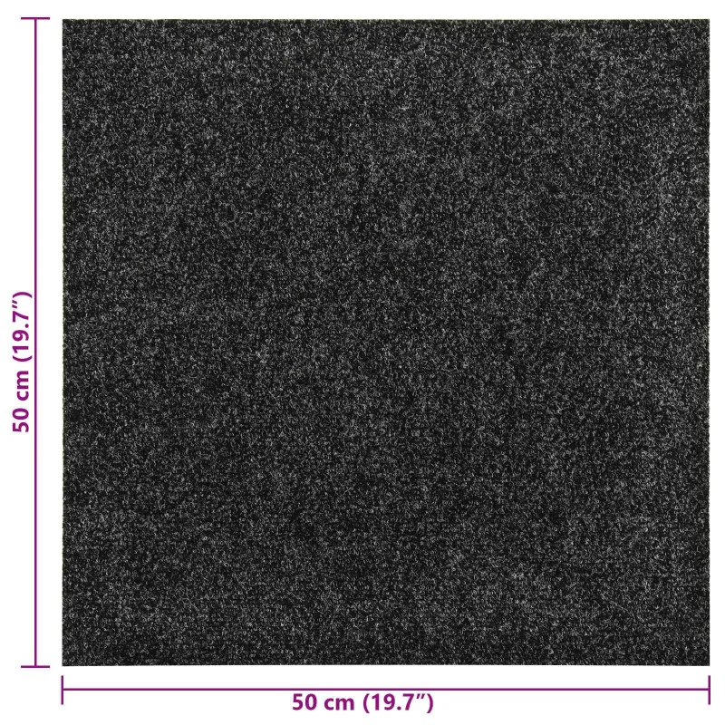 Kilimas 20 pcs Juodas 50 x 50 cm Bitumas