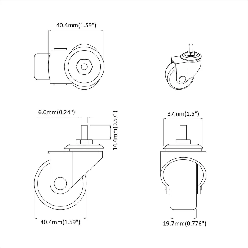Sukamasis ratukas 12 pcs Juoda 40,4 x 40,4 x 19,7 mm