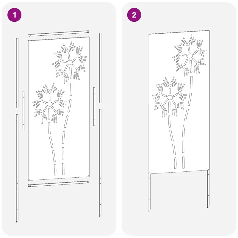 Sodo privatumo ekranas „Fretwork“ Sidabro 50 x 140 cm