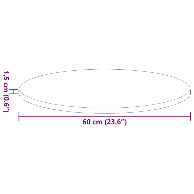 Stalo viršus Dūminio ąžuolo Ø 60 x 1,5 cm Apdirbta mediena