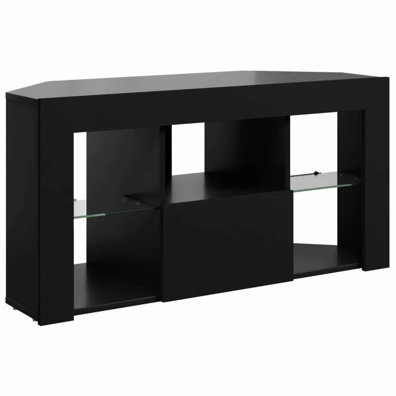 Kampinė LED televizoriaus spinta Juoda 100 x 40 x 50 cm