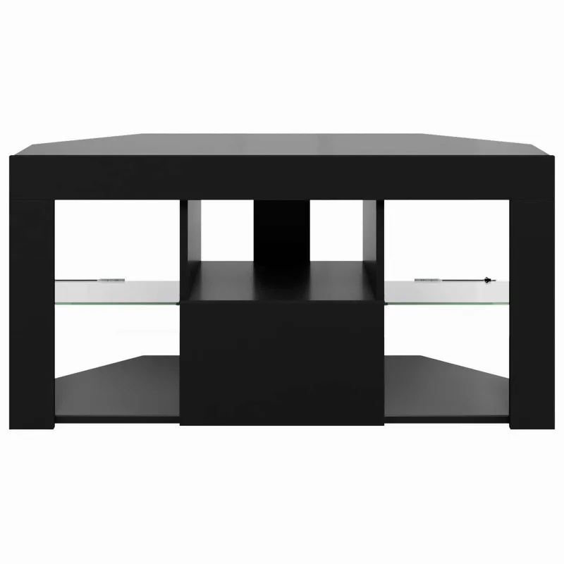 Kampinė LED televizoriaus spinta Juoda 100 x 40 x 50 cm
