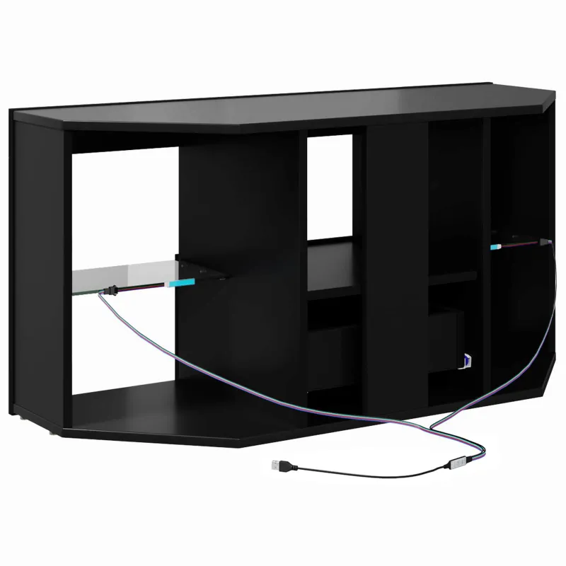 Kampinė LED televizoriaus spinta Juoda 100 x 40 x 50 cm