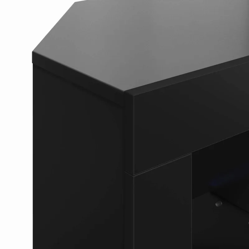 Kampinė LED televizoriaus spinta Juoda 100 x 40 x 50 cm