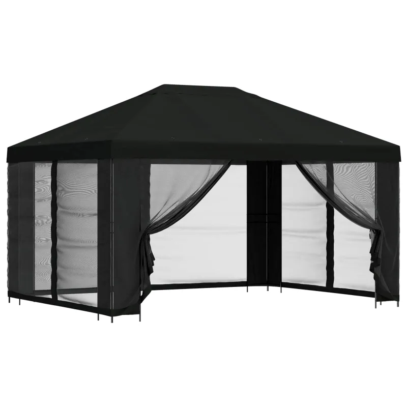 Paviljonas su šoninėmis sienelėmis 4 × 3 m Juoda
