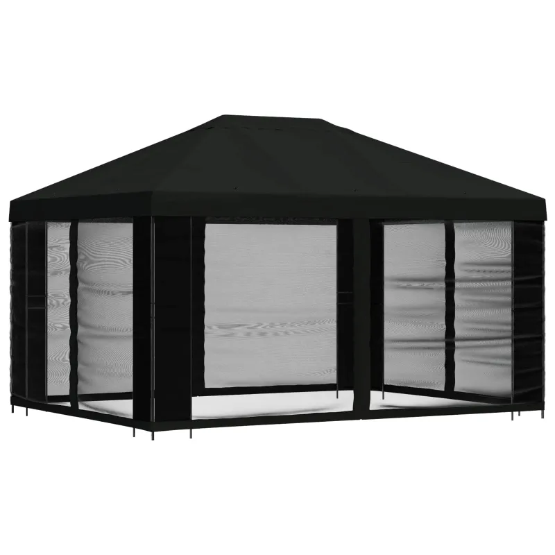 Paviljonas su šoninėmis sienelėmis 4 × 3 m Juoda