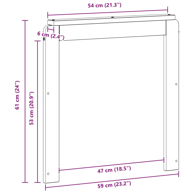 Porankiai 2 pcs Ruda 59 x 6 x 61 cm Apdirbta mediena