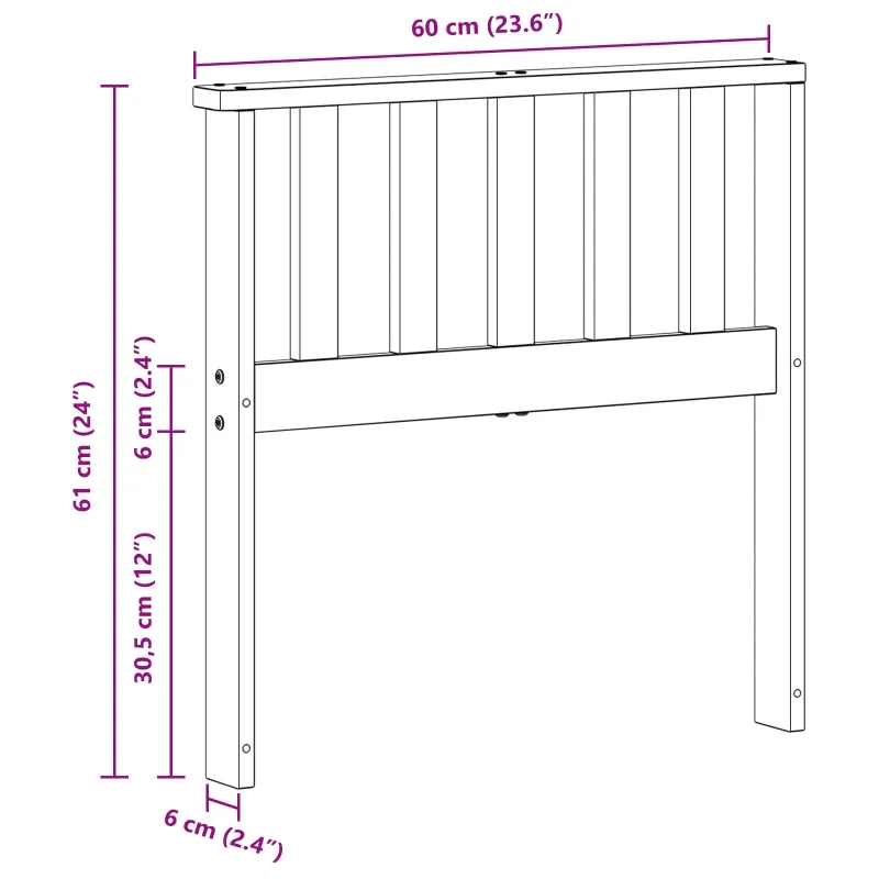 Porankiai 2 pcs Ruda 60 x 6 x 61 cm Apdirbta mediena