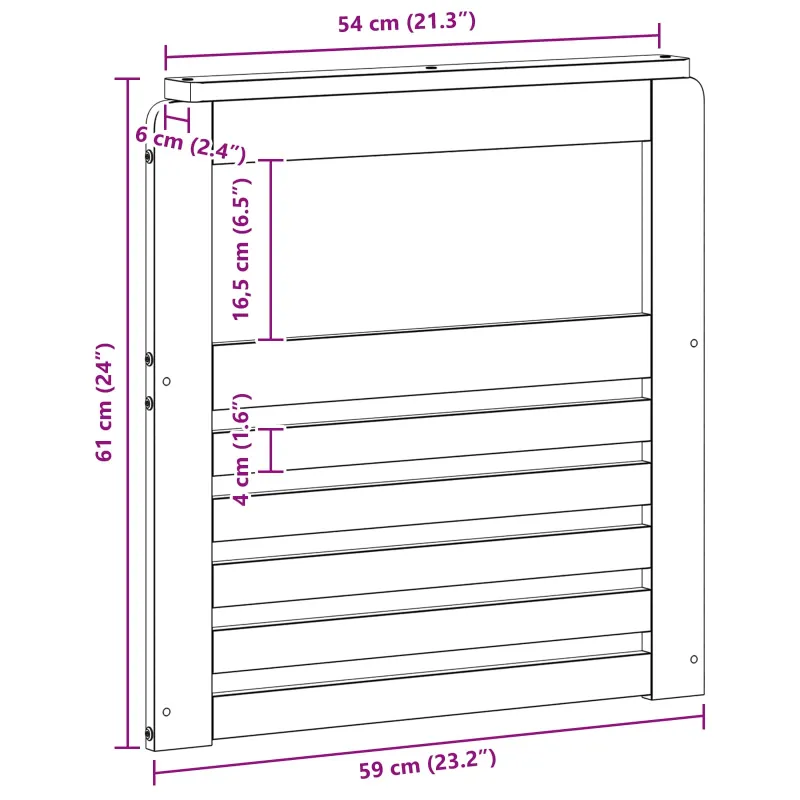 Porankiai 2 pcs Ruda 59 x 6 x 61 cm Apdirbta mediena