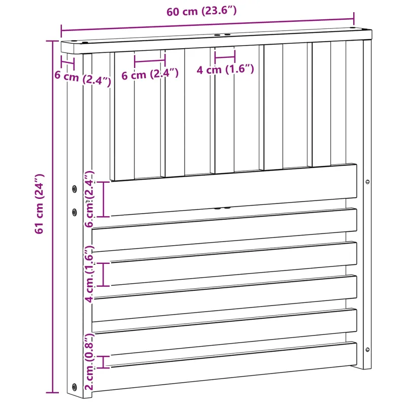 Porankiai 2 pcs Ruda 60 x 6 x 61 cm Apdirbta mediena