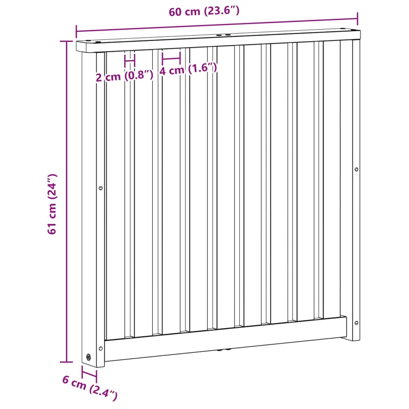Porankiai 2 pcs Ruda 60 x 6 x 61 cm Apdirbta mediena