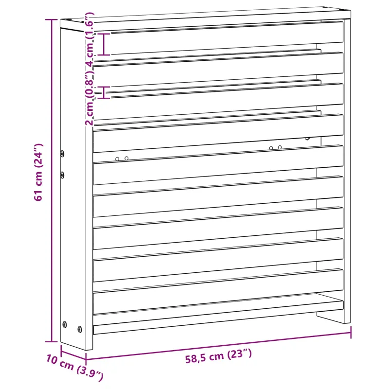 Porankiai 2 pcs Ruda 58.5 x 10 x 61 cm Apdirbta mediena