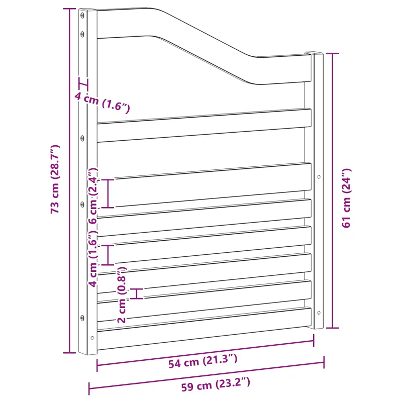 Porankiai 2 pcs Ruda 59 x 4 x 73 cm Apdirbta mediena