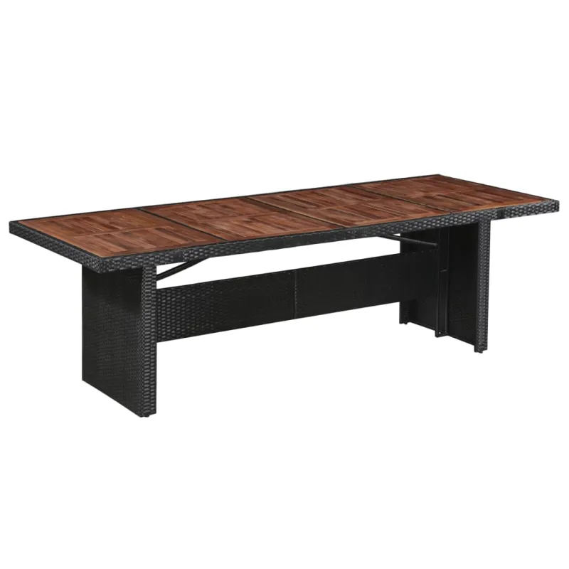 Soodan pöytä, 240x90x74 cm, polyrattana ja akatsia-wood massiivipuu