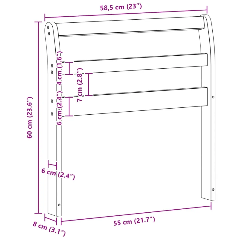 Porankiai 2 pcs Balta 58,5 x 8,5 x 60 cm