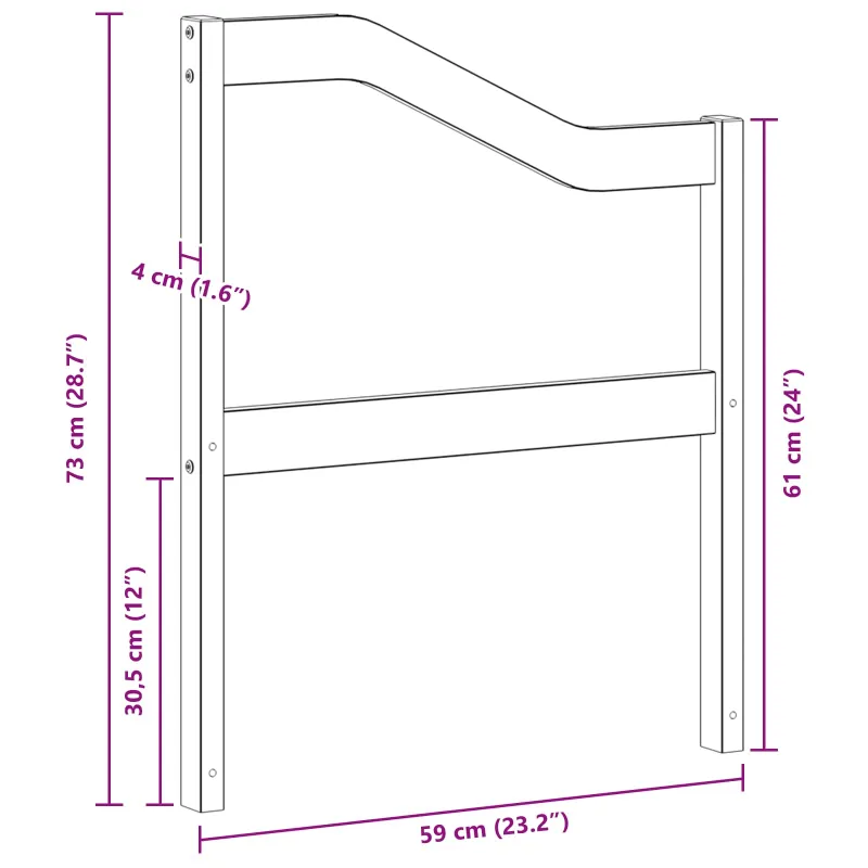 Porankčių modulis 2 pcs Balta 59 x 4 x 73 cm