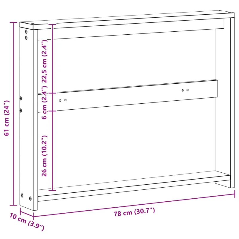Porankių modulis 2 pcs Balta 78,5 x 10 x 61 cm
