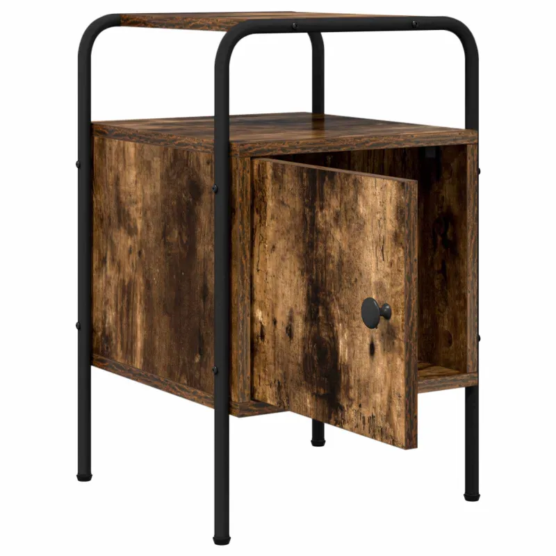 Šalia lovos spintelė 2 vnt. Dūminio ąžuolo Apdirbta mediena