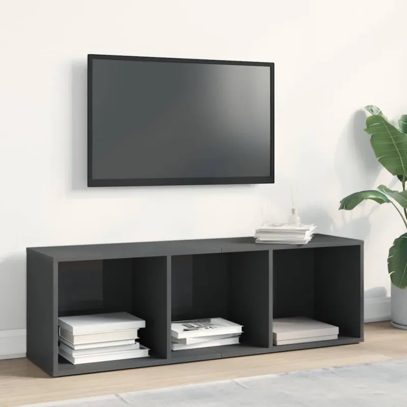 Spintelė knygoms/TV, pilka, 36x30x114cm, apdirbta mediena