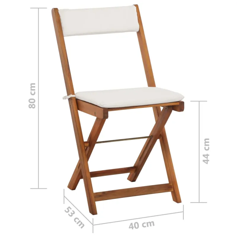 Bistro-Setti pehmusteilla, 3D, akatsiaviljakkipuu